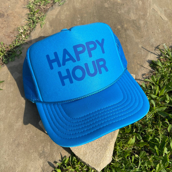 Blue Happy Hour Trucker Hat