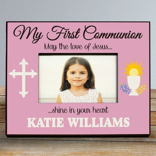Personalized My First Communion Frame in Pink or Green