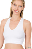 RIBBED CROPPED RACERBACK TANK TOP