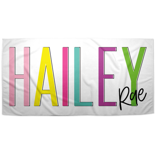 Personalized Beach Towel-Colorful Name