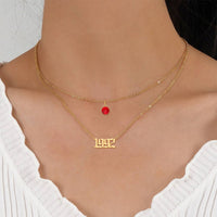 Customized Birth Year Necklace With Birthstone