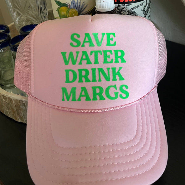 Drink Margs Trucker Hat Light Pink