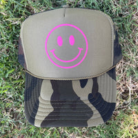 Camo Pink Trucker Smiley Hat