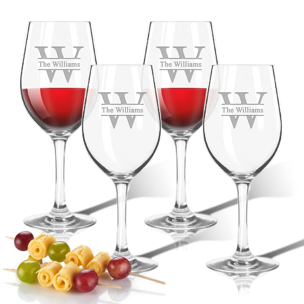 Tritan Wine Stems 12 oz (Set of 4): Split Letter