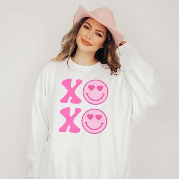 XOXO Smiley Face Crewneck Sweatshirt