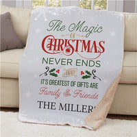 Personalized The Magic Of Christmas Sherpa Blanket