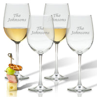 Personalized Stemmed Wine Glasses - Set of 4