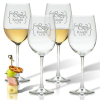 PERSONALIZED MR. AND MRS. WINE STEMWARE - SET OF 4 (GLASS)