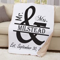 Personalized Mr. and Mrs. Sherpa Throw
