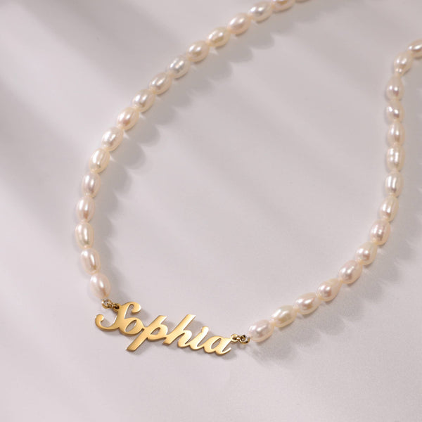 Personalized Pearl Name Necklace