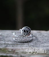 Monogram Stacklable Ring in Sterling Silver-Monogrammed Stackable Ring-Engraved Stackable Ring-Fast Shipping
