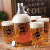 Personalized Glass Beer Growler and Pint Glass Set-Groomsmen gift, Father’s Day, Bar Accessories, Graduation, Guys Gift