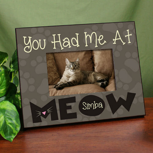 Personalized Had Me At Meow Printed Frame-Personalized Cat Frame