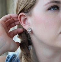 Pearl Back Monogram Earrings-360 earring-Silver or Gold
