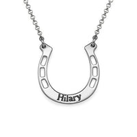 Personalized Horseshoe Necklace in Sterling Silver or Gold