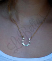 Personalized Horseshoe Necklace in Sterling Silver or Gold