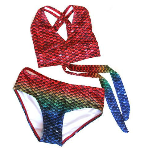 Mermaid Bikini Set Seven Seas Rainbow Pattern