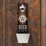 Personalized Wall Mounted Bottle Opener and Cap Catcher