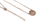 Monogram Circle Border Necklace with Cubic Zirconias-Engraved Necklace-Gold Plated or Sterling Silver