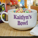 Personalized Ceramic Any Message Cereal or Ice Cream Bowl