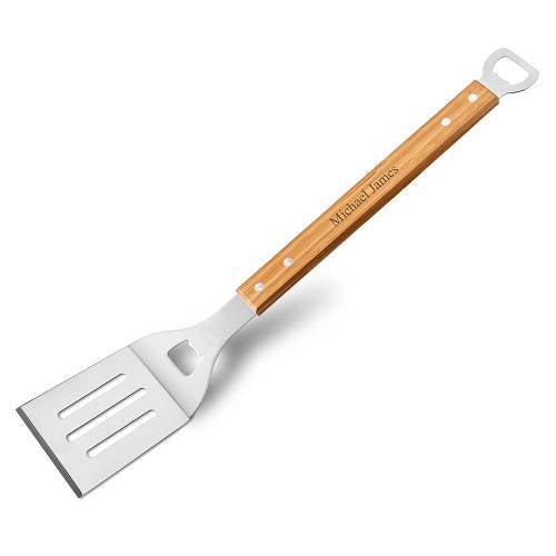 Personalized BBQ Bamboo Spatula with Bottle Opener