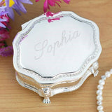 Engraved Silver Jewelry box