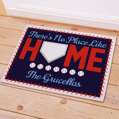 Personalized Baseball Welcome Doormat-No Place like Home Baseball Doormat