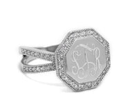 Monogram Octagon Sterling Silver Ring