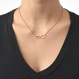 Engraved Infinity Necklace with Rose Gold Plating