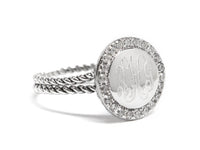 Engraved Sterling Silver Double Rope Band Ring