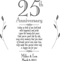 Engraved Wedding Anniversary Silver Plate