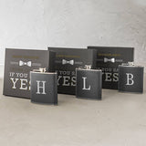 Personalized Leather Wrapped Flask Set-Drinks on Me Flask Set-Groomsman Flask Set