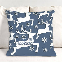 Personalized Reindeer Throw Pillow-Monogram Reindeer Throw Pillow