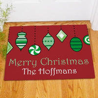 Personalized Holiday Doormat-Ornament Doormat-Christmas Doormat