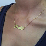 Cut Out Name Necklace Silver Gold or Rose Gold
