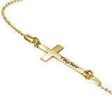 Engraved Side Cross Necklace