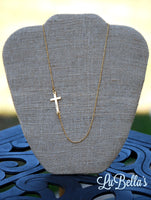 Engraved Side Cross Necklace