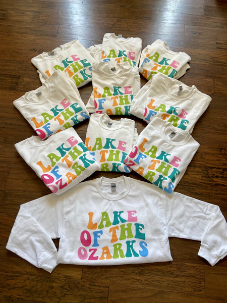 Lake of the Ozarks Crewneck Sweatshirt Colorful Print