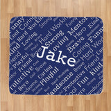 Personalized Word Art Sherpa Blanket for Him