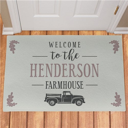 Personalized Welcome To The Farmhouse Doormat