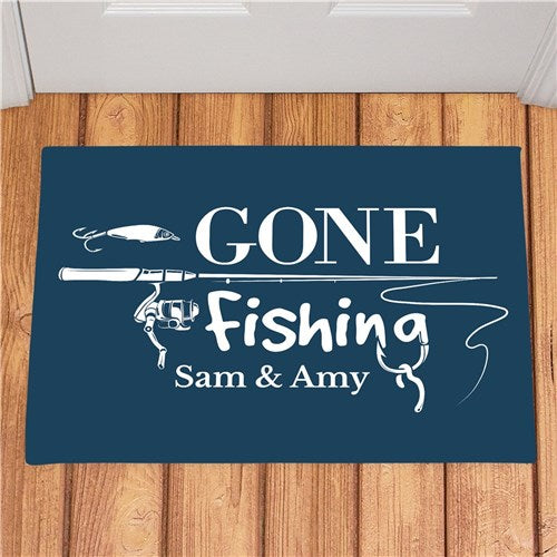 Personalized Gone Fishing Doormat