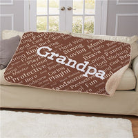 Personalized Word Art Sherpa Blanket for Him