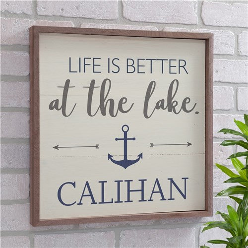 Personalized Life Is Better At The Lake Wood Pallet Sign