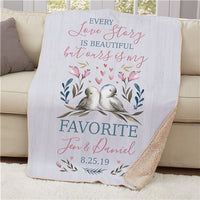 Personalized Every Love Story Is Beautiful Sherpa Blanket